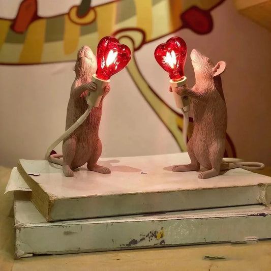 Mouse Holding Table Lamp