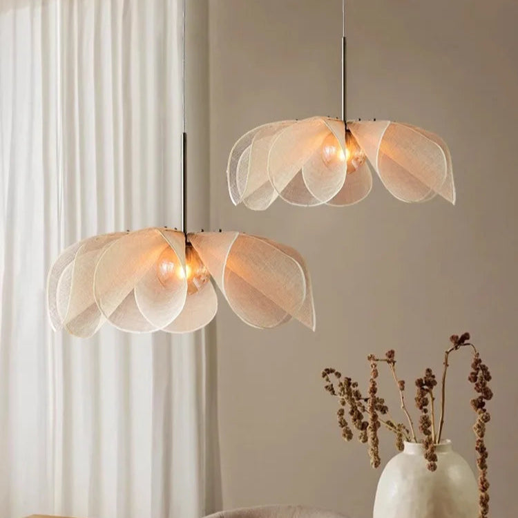 Japanese Wabi Sabi Flower Fabric Chandelier