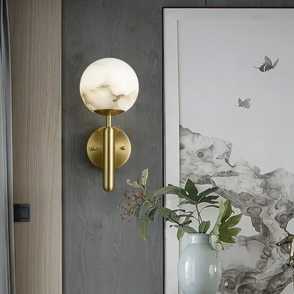 Gold Marble Ball Wall Lamp