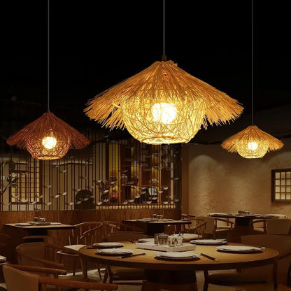 Bamboo Woven Rattan Chandelier