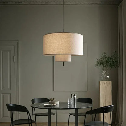 Large Japanese Fabric Wabi Sabi Chandelier
