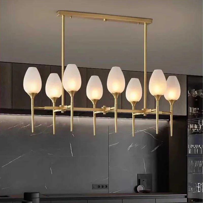 American Gold Glass Chandelier