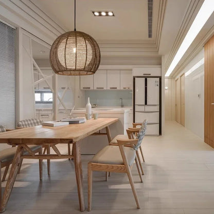 Japanese Wabi Sabi Circular Hemp Rope Ceiling Light