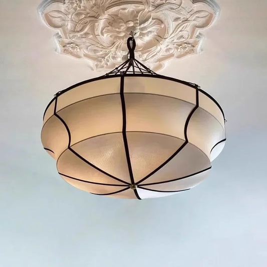 Traditional Japanese Wabi Sabi Fabric Chandelier