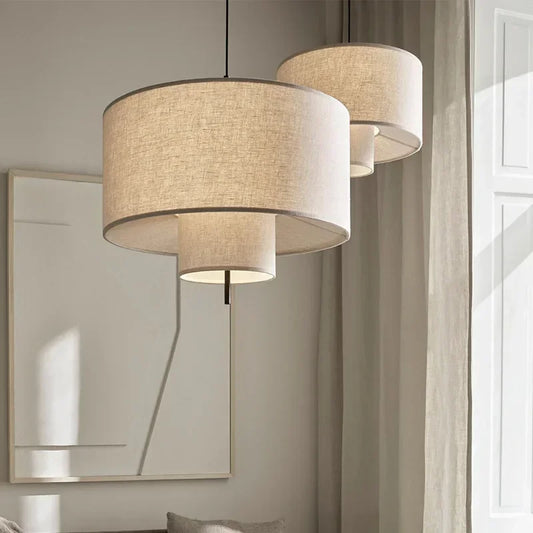 Large Japanese Fabric Wabi Sabi Chandelier
