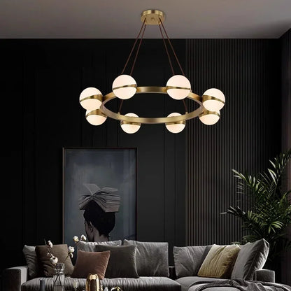 Crystal Ball Gold Chandelier