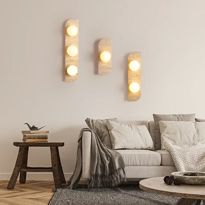 Natural Stone Multi-Ball Wall Lamp