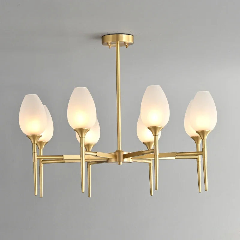 American Gold Glass Chandelier