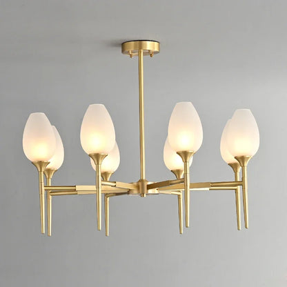 American Gold Glass Chandelier