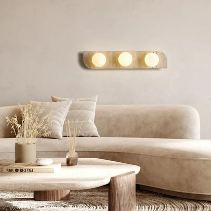 Natural Stone Multi-Ball Wall Lamp