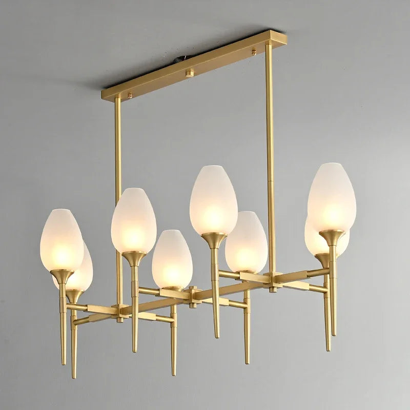 American Gold Glass Chandelier