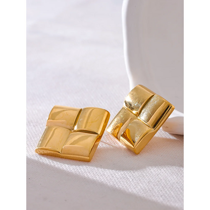 Large Square Stud Earrings