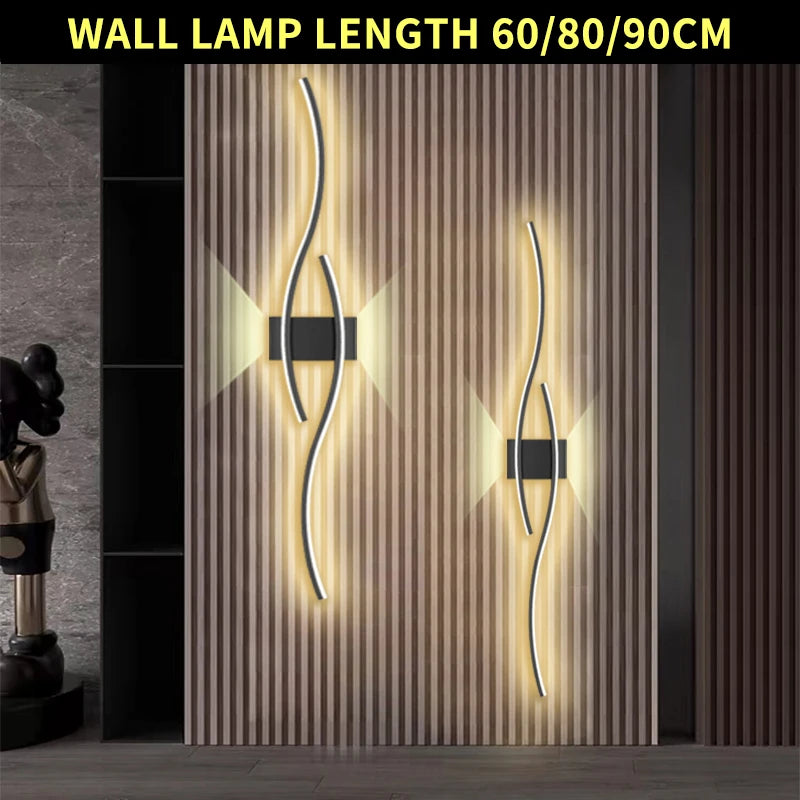 Modern LED Strip Curved Wall Lamp