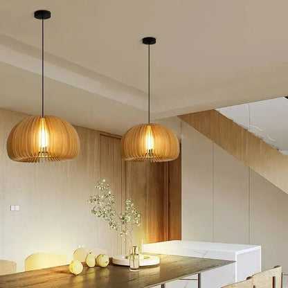 Japanese Wooden Ceiling Pendant Light