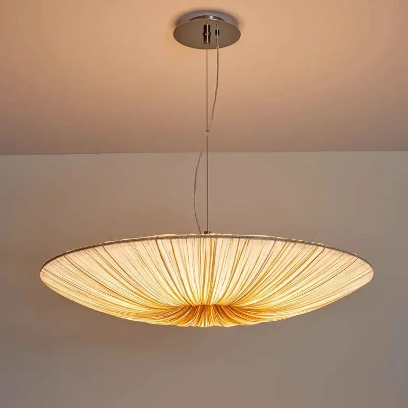 Thin Japanese Wabi Sabi Cloth Pendant Light