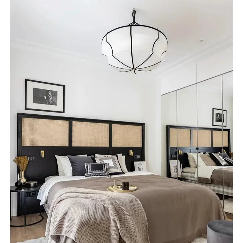 Traditional Japanese Wabi Sabi Fabric Chandelier