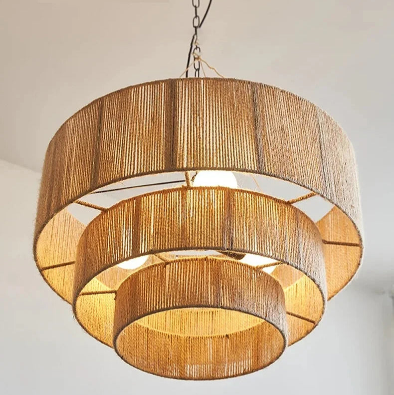 Hemp Rope Wabi Sabi Style Chandelier