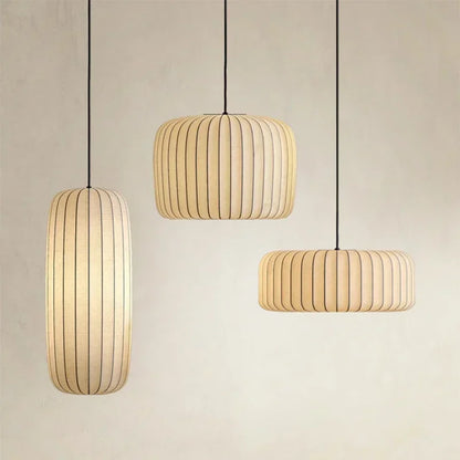 Traditional Wabi Sabi Silk Japanese Chandeliers