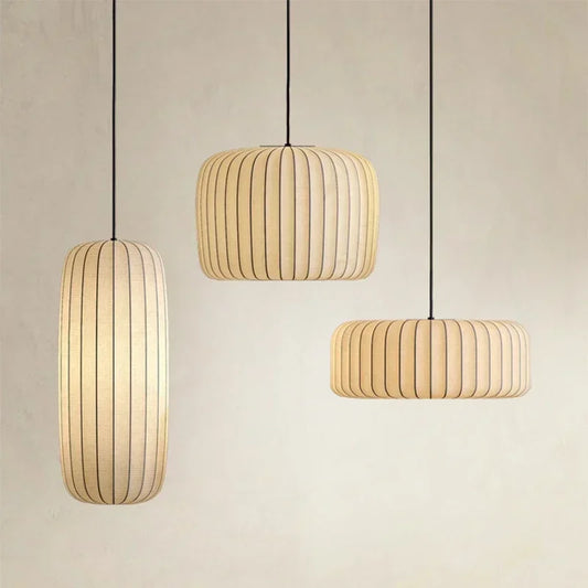 Traditional Wabi Sabi Silk Japanese Chandeliers
