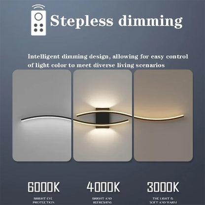 Modern LED Strip Curved Wall Lamp