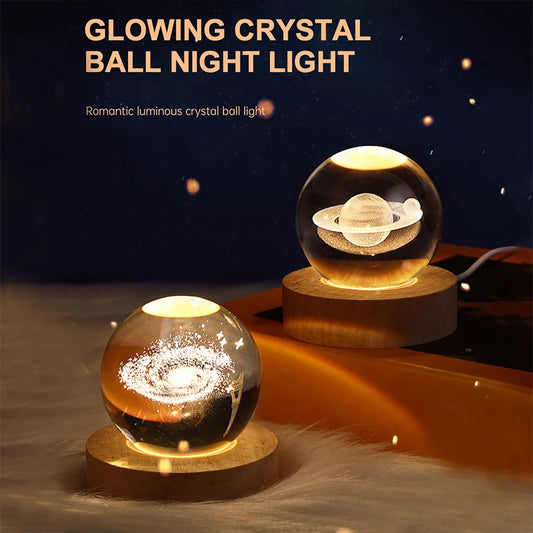 3D Crystal Ball LED Night Lamp