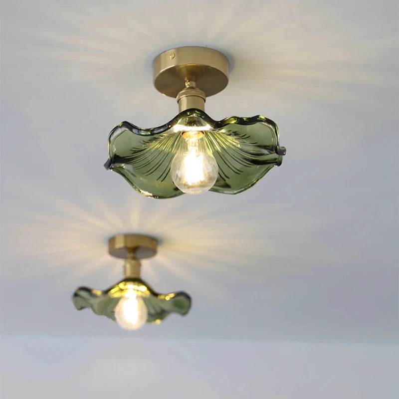 Glass Flower Ceiling Light