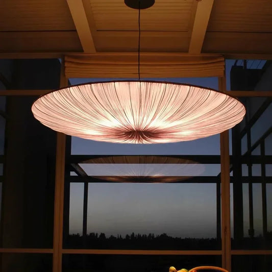 Thin Japanese Wabi Sabi Cloth Pendant Light