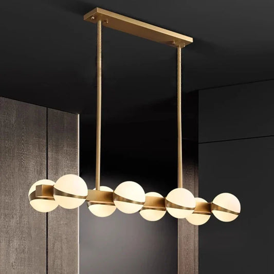 Crystal Ball Gold Chandelier