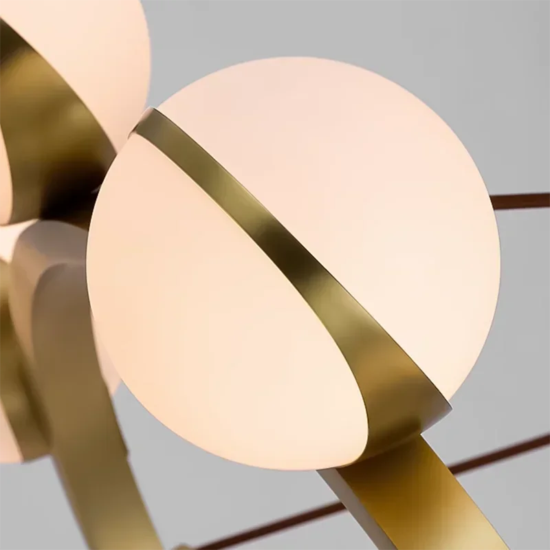 Crystal Ball Gold Chandelier