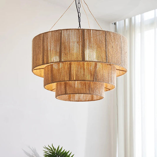 Hemp Rope Wabi Sabi Style Chandelier