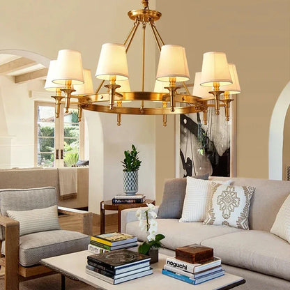 Retro American Gold Chandelier