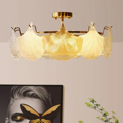 French Glass Shell Creative Chandelier