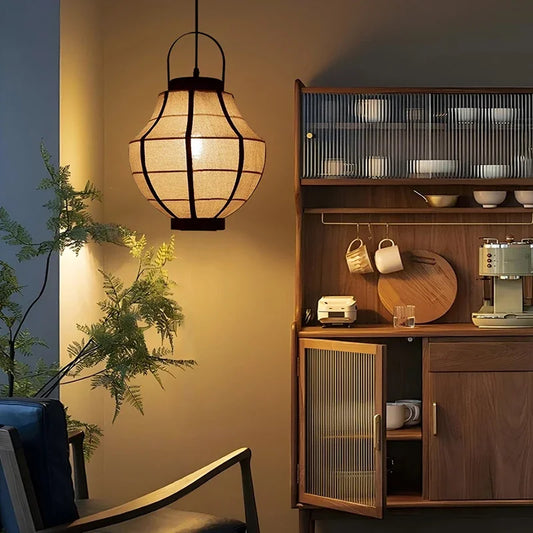 Japanese Wabi Sabi Traditional Ceiling Lantern Light