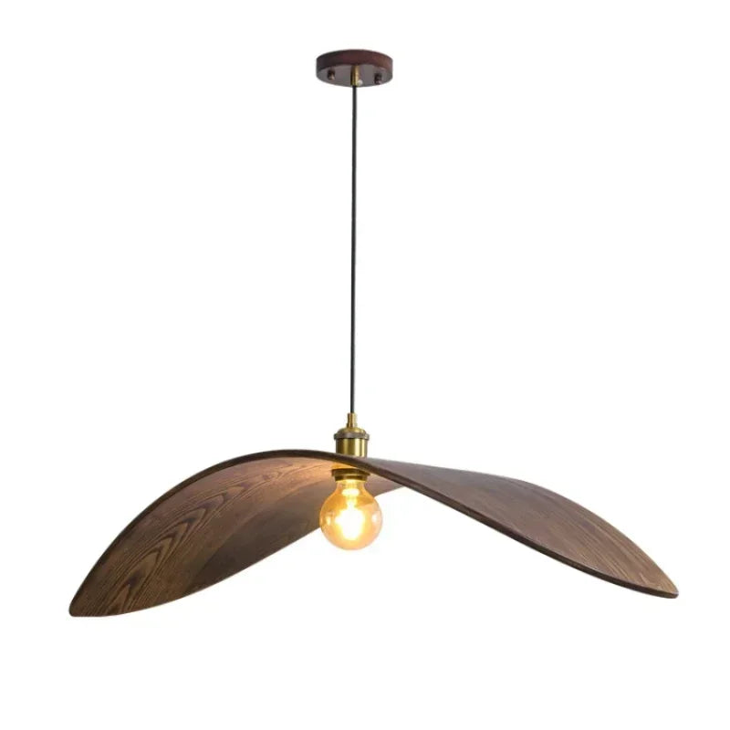 Japanese Zen Wabi Sabi Walnut Ceiling Pendant