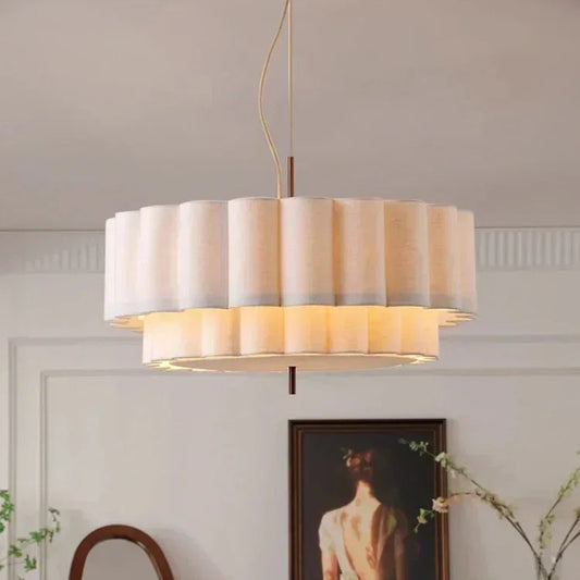 Japanese Natural Fabric Wabi Sabi Chandelier