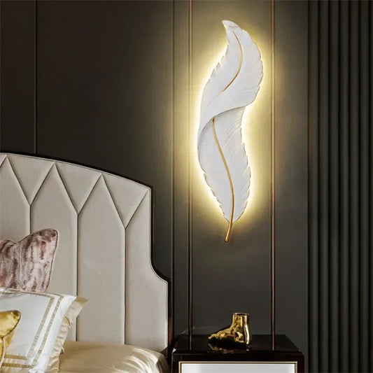 White Feather LED Wall Lamp