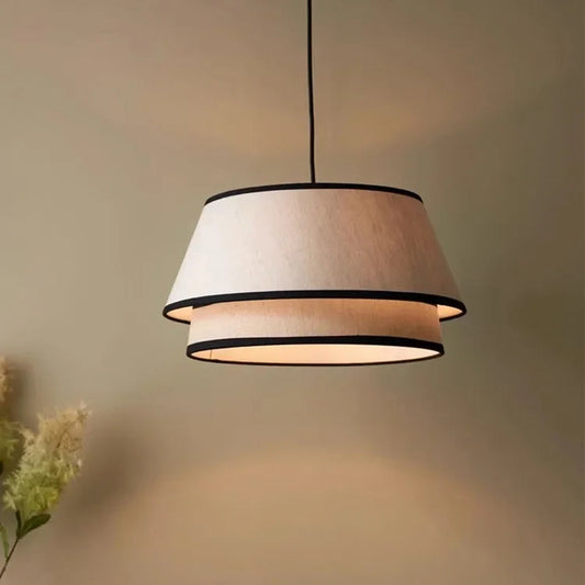 Japanese Traditional Fabric Double Layer Chandelier