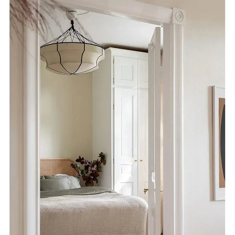 Traditional Japanese Wabi Sabi Fabric Chandelier