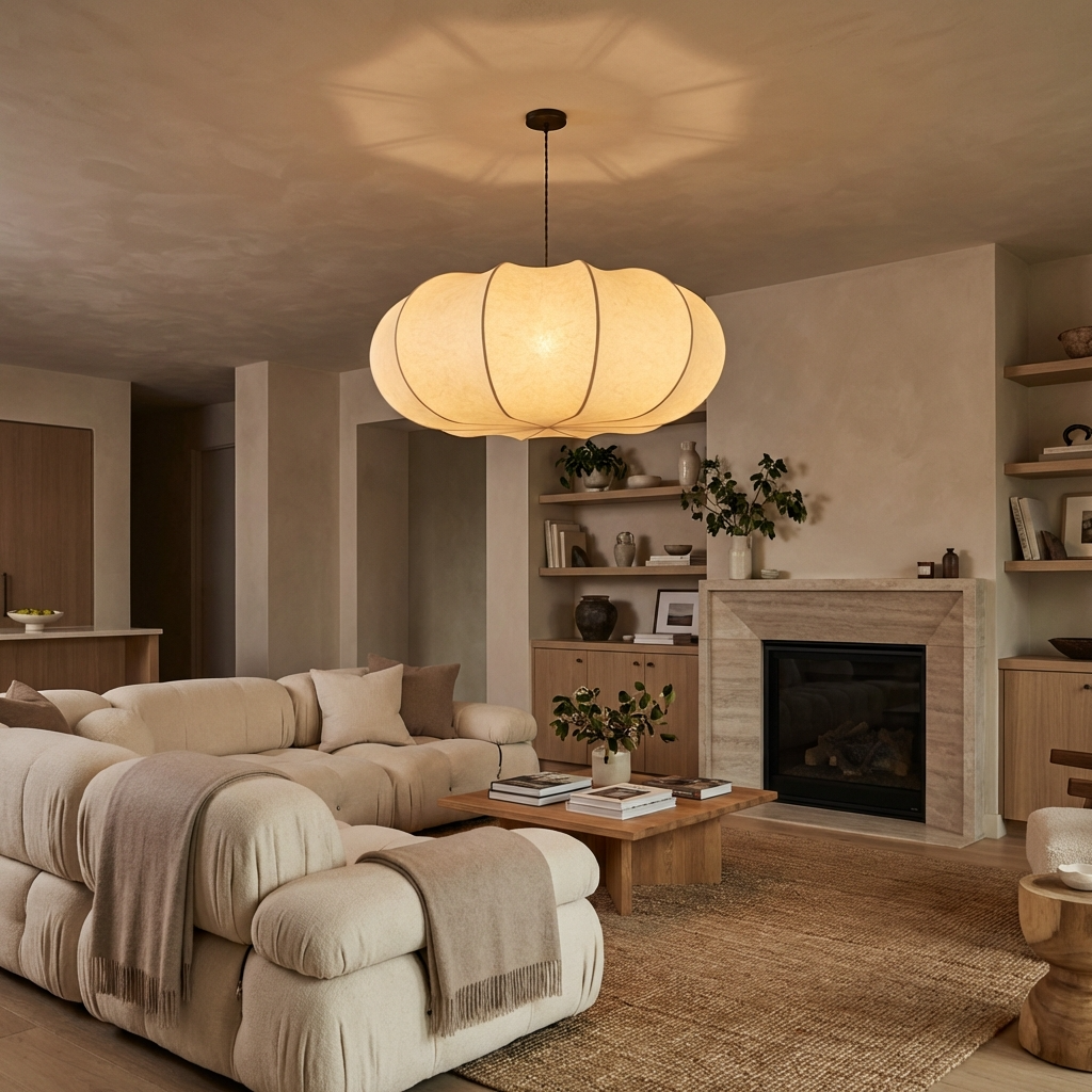 Silk Japanese Wabi-Sabi Chandelier