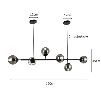 Smoked Or Clear Globe Pendant Light