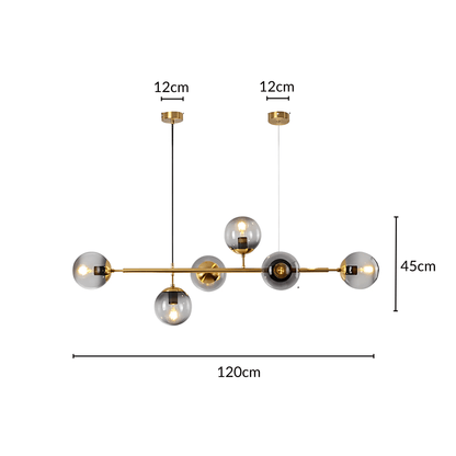Smoked Or Clear Globe Pendant Light