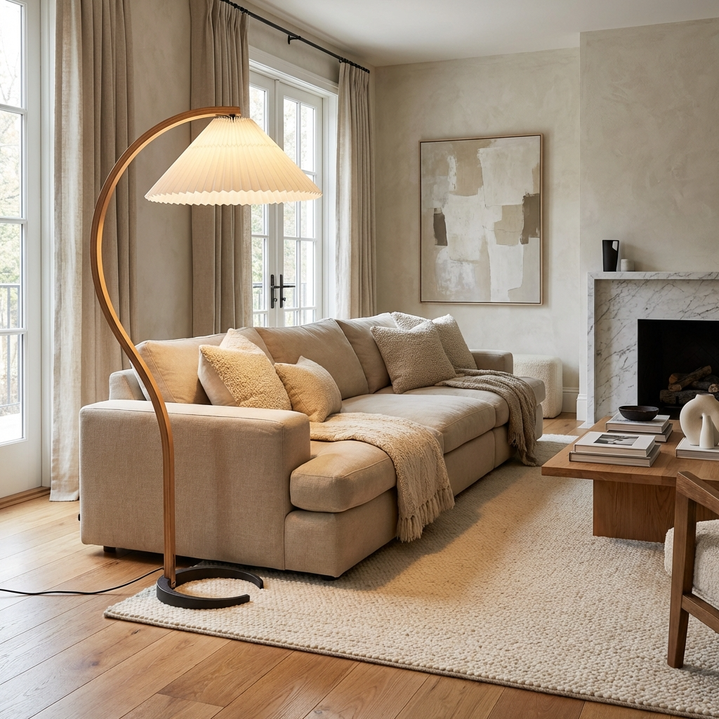 Solid Wood Japanese Floor Lamp