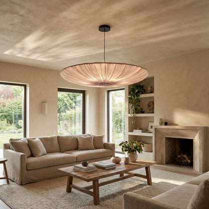 Thin Japanese Wabi Sabi Cloth Pendant Light