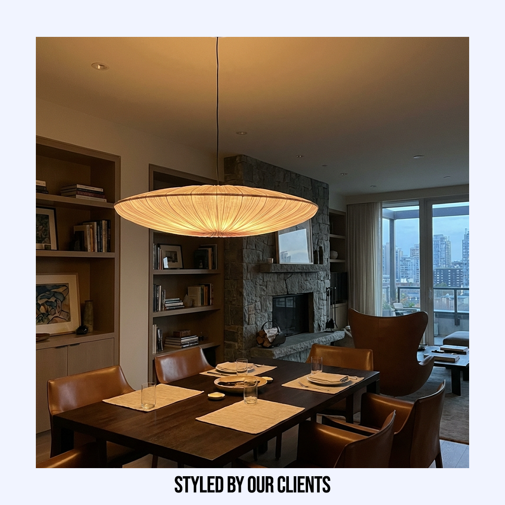 Thin Japanese Wabi Sabi Cloth Pendant Light