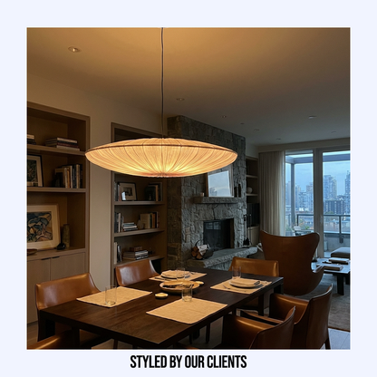 Thin Japanese Wabi Sabi Cloth Pendant Light
