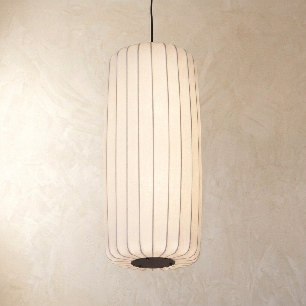 Traditional Wabi Sabi Silk Japanese Pendant Light