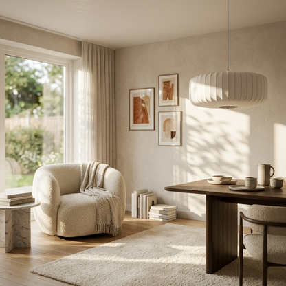 Traditional Wabi Sabi Silk Japanese Pendant Light