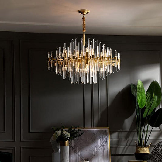 Vintage Brass Starburst Chandelier