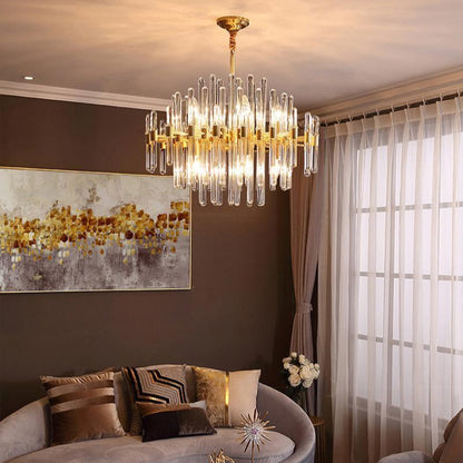 Vintage Brass Starburst Chandelier