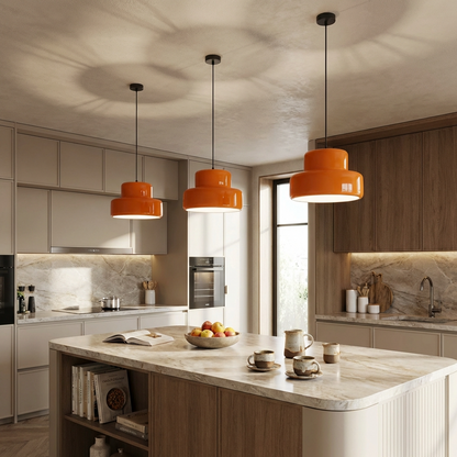 Vintage Bauhaus Orange Pendant Light